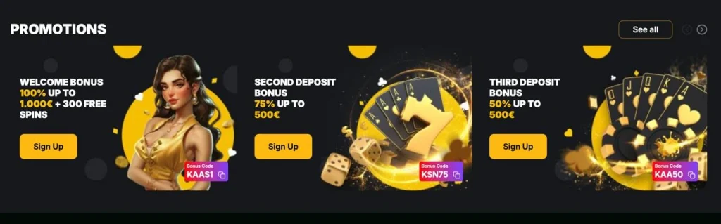 Kaasino Casino Interface on Mobile and Desktop