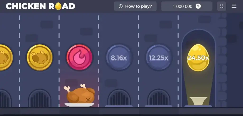 Chicken Road slot machine interface with winning lines