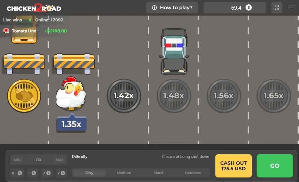 Chicken Road 2 demo slot interface with winning combinations