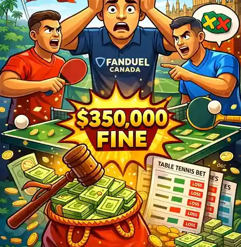 FanDuel Canada Hit With $350,000 Fine Over Table Tennis Betting Failures
