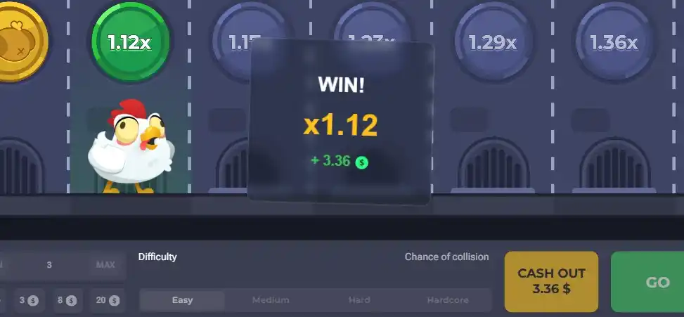 Chicken Road paga davvero? vincita x1.12 mostrata con cash out sicuro a inizio partita
